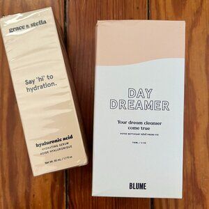 Blume Day Dreamer Cleanser and Grace & Stella Hyaluronic Acid